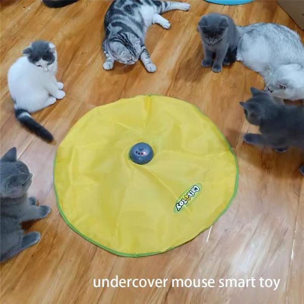 

cat toys electric smart motion undercover mouse fabric moving feather interactive toy for kitty automatic pet
