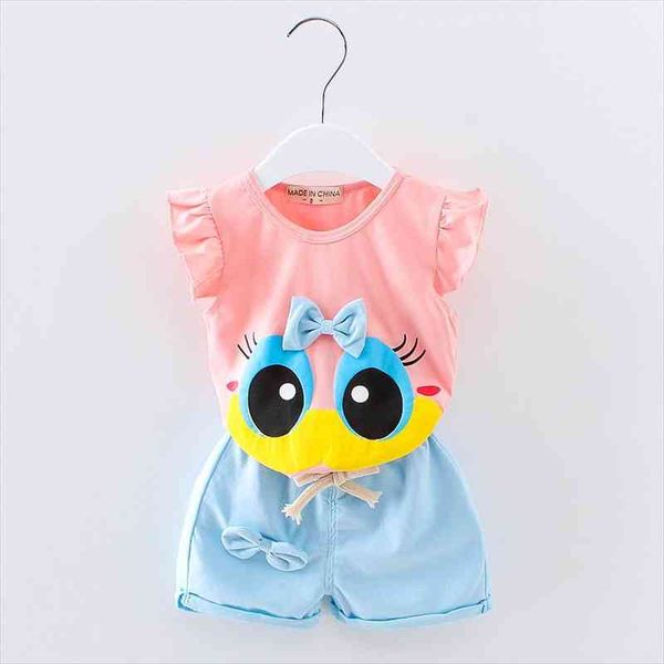 

toddler baby girl summer clothes set 2 piece set 1-4t baby kids cartoon clothes vest shorts tracksuit outfits, White