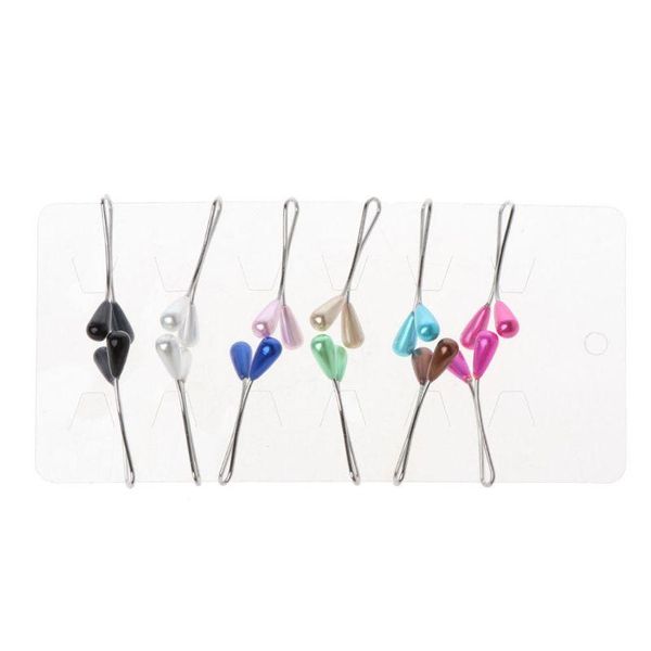 

pins, brooches 12pcs muslim hijab scarf cardigan shawl safety pins clips pearl brooch jewelry 875b, Gray