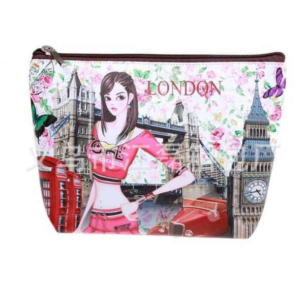 

direct digital printing large cosmetic bag hand, White