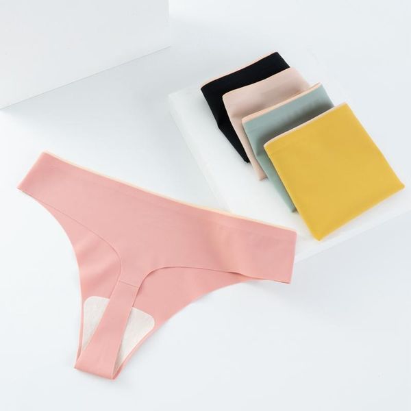 

women's panties women underwear seamless female lingerie thong solid color simplicity t back ice silk quick-drying g string, Black;pink