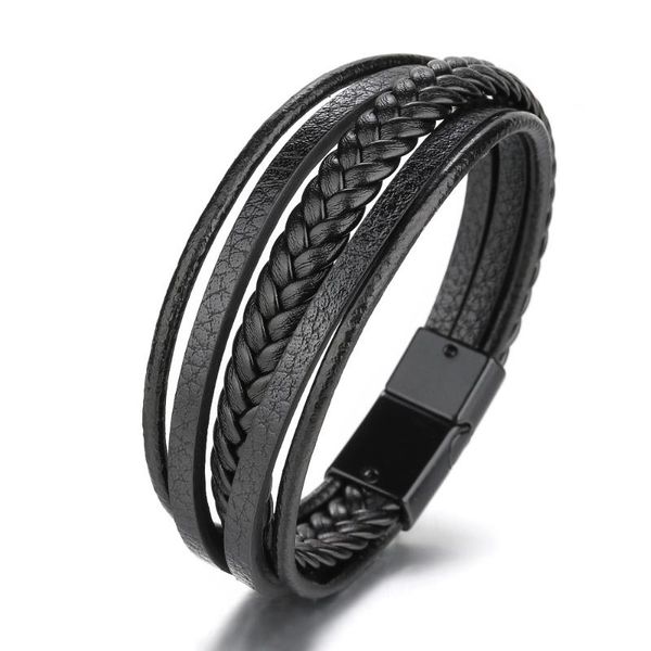 

charm bracelets cross border e commerce one generation leather handmade bracelet men's european and american foreign trade jewelry expl, Golden;silver