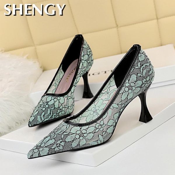 

dress shoes 2021 women pumps fashion wedding high heels lace party pointed toe stiletto basic pump, Black
