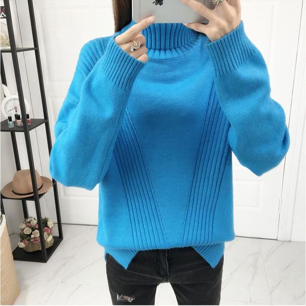 

women's sweaters femme thick warm turtleneck sweater women 2021 autumn winter tricot jumper and pullovers female knitted, White;black