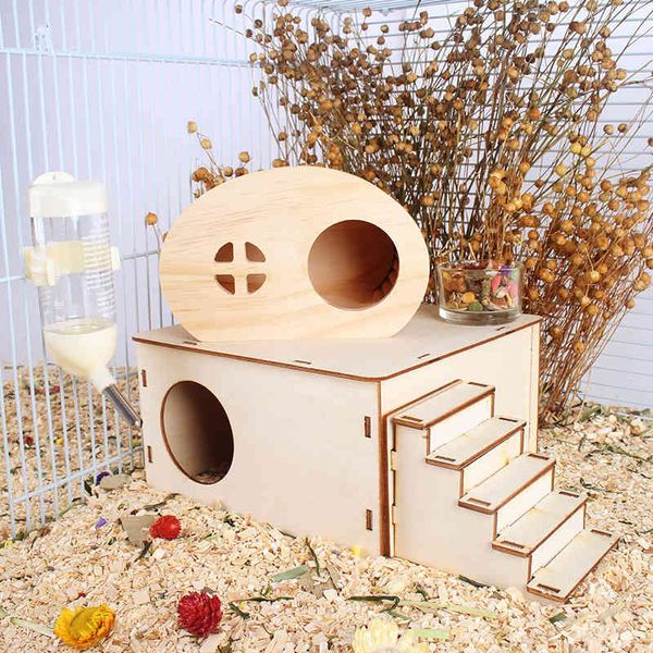 Log Shelter House Gabbia per ratti nani Forniture per l'abbellimento Nido di criceto in legno Accessori per piccoli animali