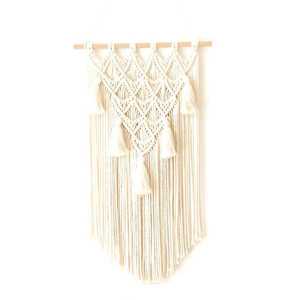 

tapestries macrame handmade wall hanging home decoration bohemian woven pure cotton tapestry geometric decor