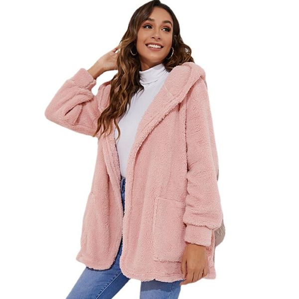 

women's jackets arrival 2021 autumn winter casual women long sleeve hooded cardigan coats female clothes outerwaer solid zipper coat wh, Black;brown