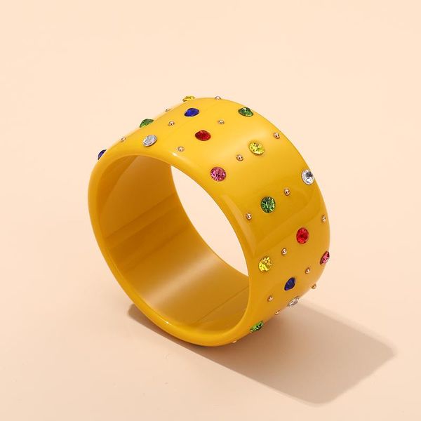 

bangle u.sun wide acrylic crystal hard bracelets for women girls from fashion vintage on hand charms cute femme, Black