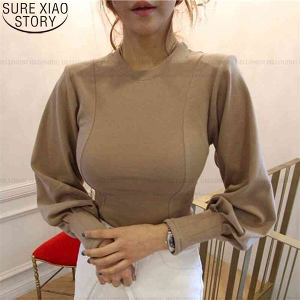 Koreanische Mode Kleidung Herbst und Winter Sexy Bluse Frauen Laterne Langarm Hemd Laidy Tops Chic Blusas 11976 210527