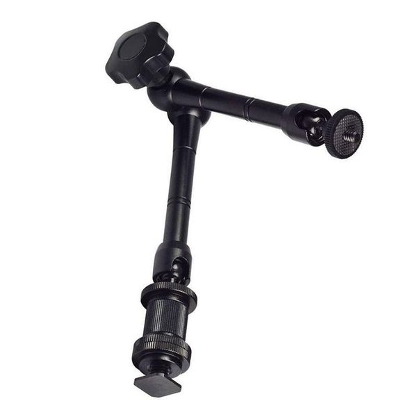 

11" magic arm articulating friction arm with shoe mounts for dslr camera rig, lcd monitor, dv monitor, led lights, flash lig