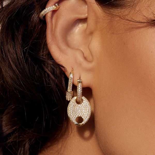 

design sense diamond earrings fashion personalized korean temperament net red, Golden