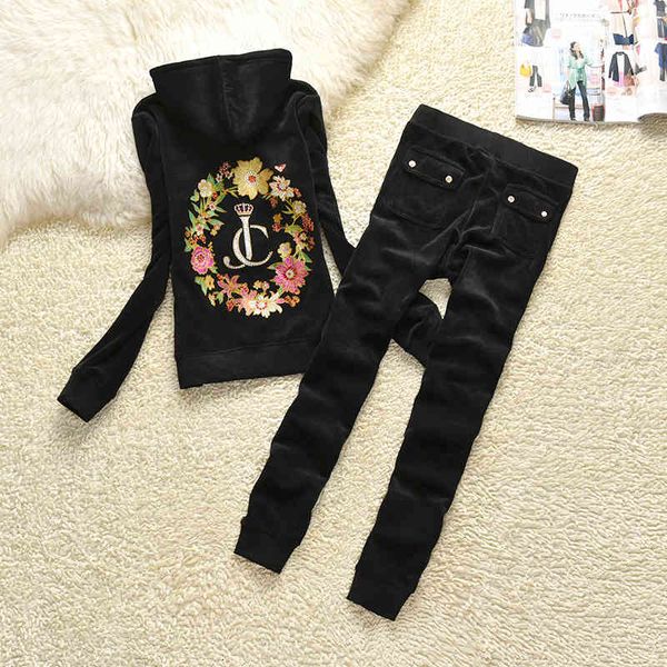 

fashion designer two pieces broek casual european and american girls elder-child gold flowers sport pack, Gray