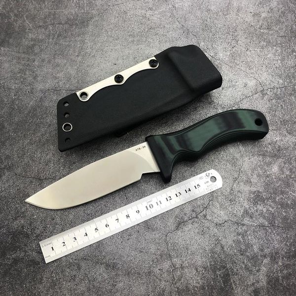 Coltello dritto Mad Dog ATAK lama fissa con fodero Kydex Acciaio ATS-34 Manico G10 ad alta durezza caccia campeggio all'aperto Tattico militare Coltelli da difesa