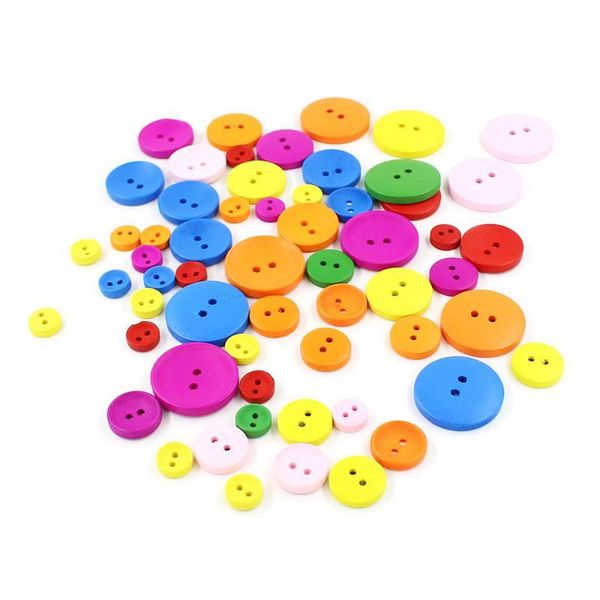 

button 30-50pcs/pack 2holes mixed size wood buttons for craft round sewing scrapbook diy home decoration accessories, Blike;white