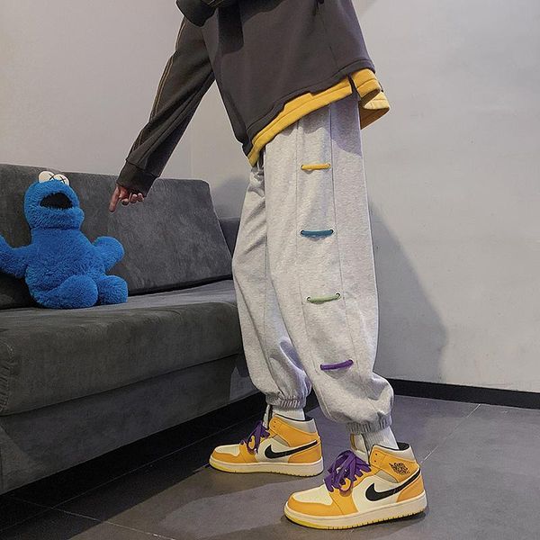 

2021 spring new casual pants couple drawstring loose pants sweatpants trousers, Black