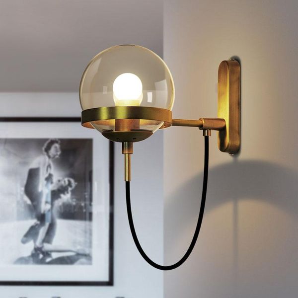

designer glass ball bedroom bedside wall lamp modern loft restaurant mirror led wall lamp