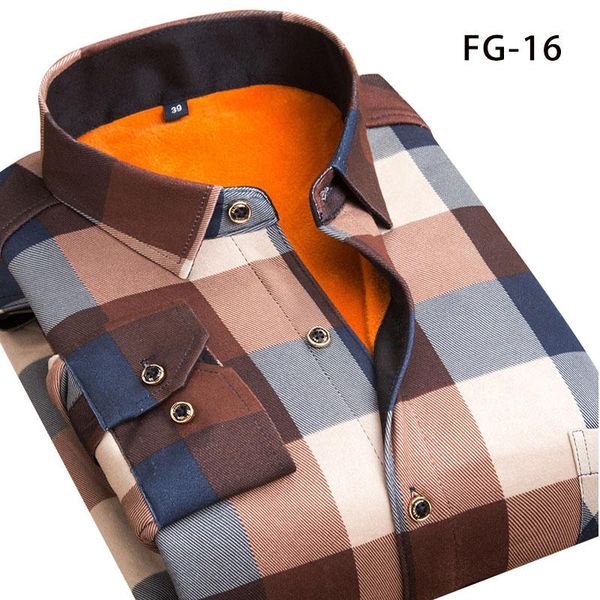 

men's casual shirts aoliwen winter warm shirt plus velvet thickening fashion print plaid long sleeve brand dress sizel-5xl, White;black