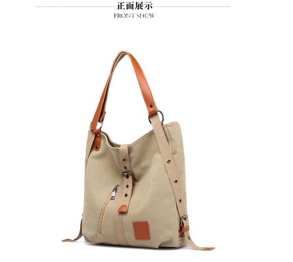 

backpack 2021 fashion style artistic multi-functional hand single shoulder korean-style canvas women's bag creative-