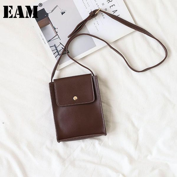 

shoulder bags [eam] women mini cute square phone bag pu leather flap personality all-match crossbody fashion 2021 18a1884