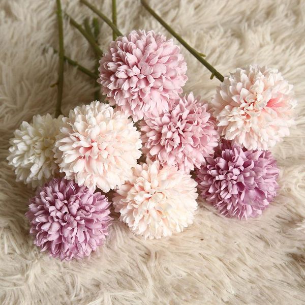 

decorative flowers & wreaths 1pcs dandelion flower ball simulation road lead artificial home decoration wedding bouquet wall fake silk decor