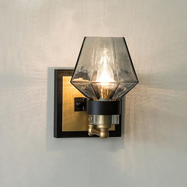 

wall lamps simple glass lamp bedroom bedside light wrought iron corridor living room tv background personality