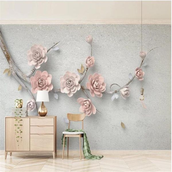 

wallpapers custom 3d embossed flowers living room bedroom background wallpaper mural