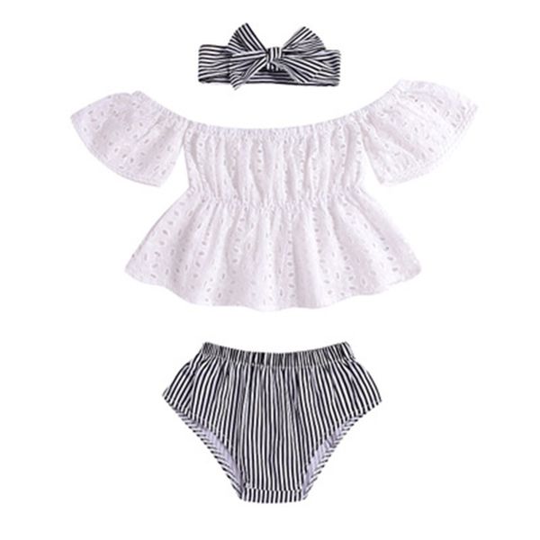 

newborn baby girl clothes baby suit bows baby headbands++shorts 3pcs infant outfits girls sets toddler clothes infant wear a3839 469 y2, White
