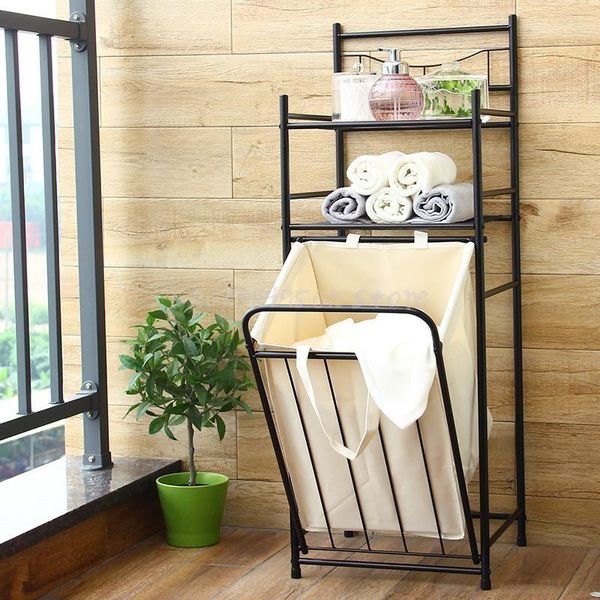 

laundry storage & organization household dirty clothes basket bathroom rack
