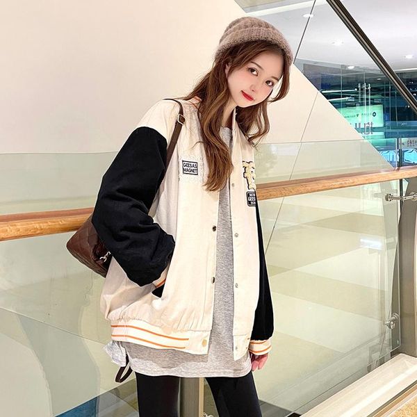

women's jackets real s cost-effective ~ autumn korean style couple baseball uniform salt, Black;brown