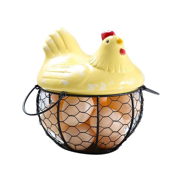 

storage baskets egg iron fruits ceramic chicken-shaped ornaments kitchen boxes