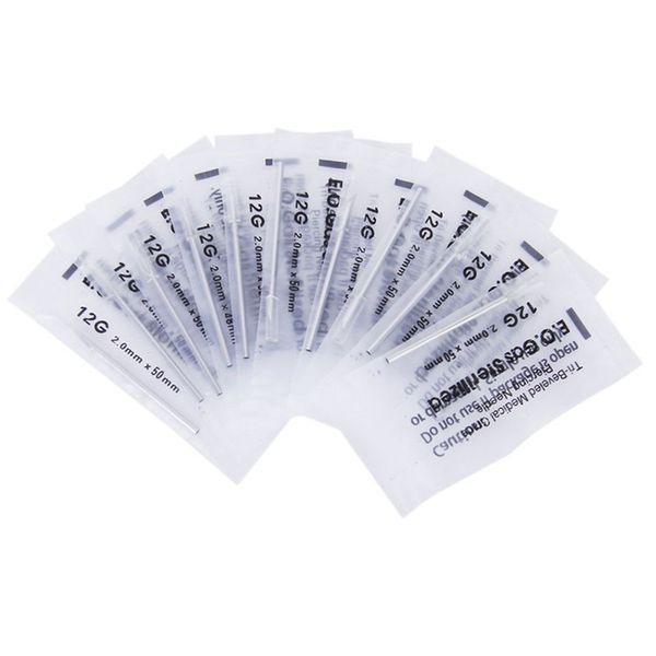 

12g piercing needles surgical steel 100pcs disposable body piercing needles e.o.gas sterilized permanent makeup needles