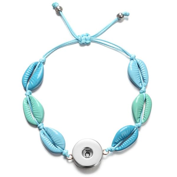 

charm bracelets 10pcs/lot ginger snap colorful cowrie shell style alloy bracelet buttons bohemian bangles beach jewelry for women nn-740*10, Golden;silver