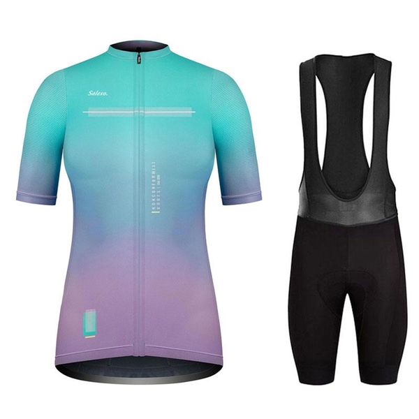 

racing sets 2021 summer pro bicycle team short sleeve women cycling jersey breathable lady clothing, Black;blue