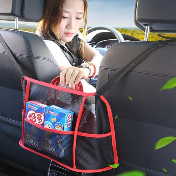 

car organizer universal auto storage bag net pocket travel convenient adjustable seat back container 40x15x26cm