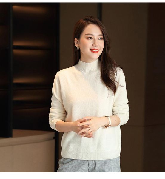 

women's sweaters 2021 winter ladies sweater warm loose luxury women solid color fashion leisure female, White;black