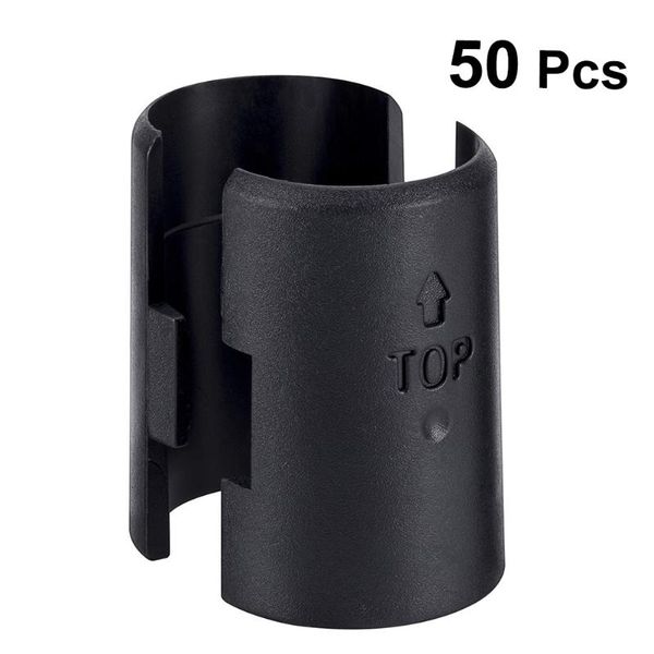 

hooks & rails 50pcs/set 19.0 wire fixed plastic clip for pipe and bamboo fixing shelf lock clips(black)