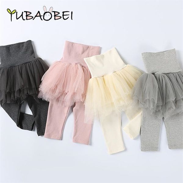 

fall cotton pants baby girls kids 5 layers tulle skirt skinny leggings toddler ball gown party leggings children clothing 211224, Blue