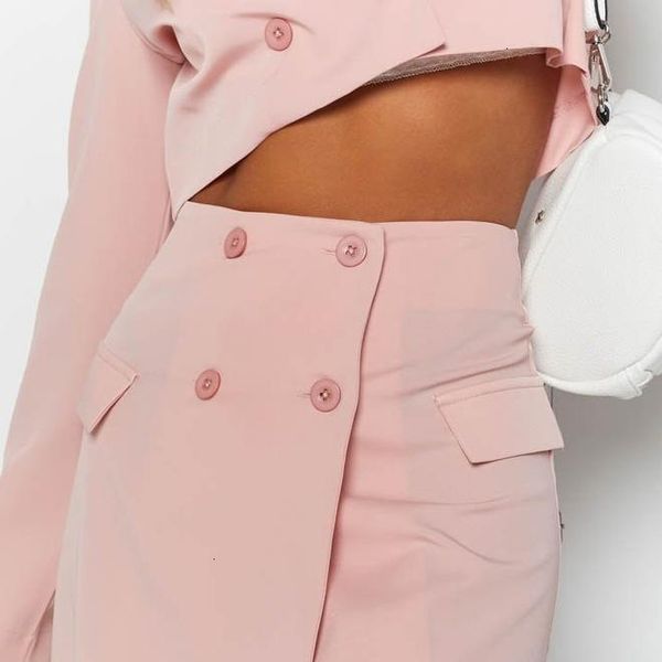 

new 2021 joco jolee two piece set buttons a-line long sleeve notched autumn women solid casual office matching sets ekz9, White