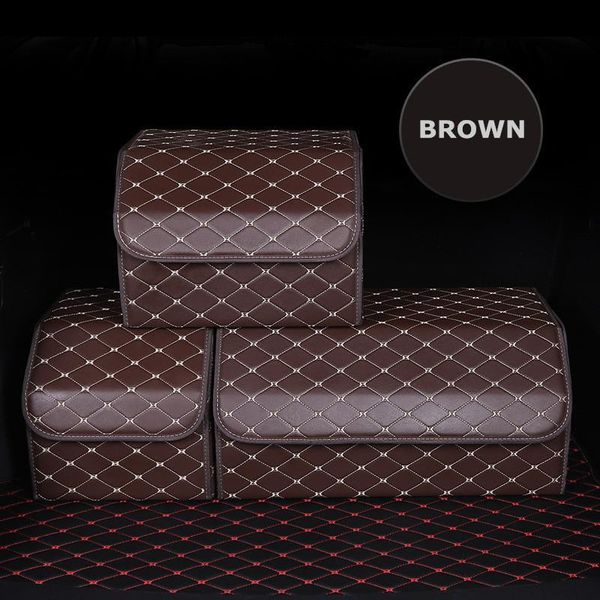 

car organizer storage box pu leather trunk bag folding stowing tidying for suv