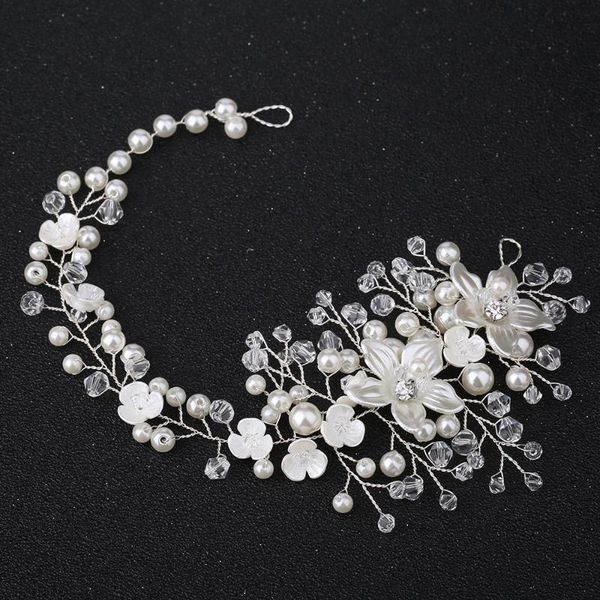 

hair clips & barrettes floral wedding bridal headbands tiaras crystal pearl headdress accessories head jewelry for woman diademas, Golden;silver