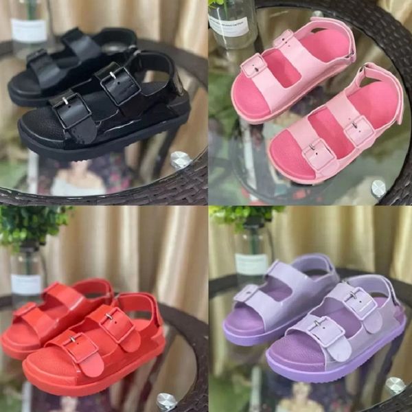 

designer women sandals rubber slippers mimi double g flip flops jelly platform slides adjustable buckle cattoon slipper summer beach sandal, Black