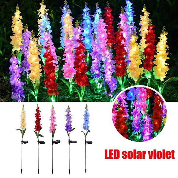 

lawn lamps led solar light artificial violet simulation flower outdoor waterproof garden stakes lamp yard art for home courtyard decor