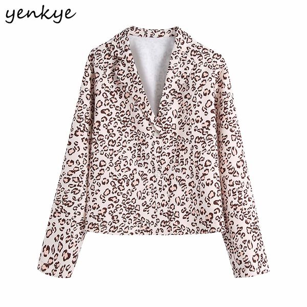 

2021 new vintage animal print blouse shirt women notched collar long sleeve elegant ladies office shirts plus size xdcy, White;black