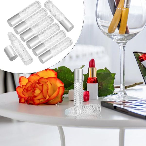 

storage bottles & jars 8pcs essential oil roll-on glass anti-slip container roller
