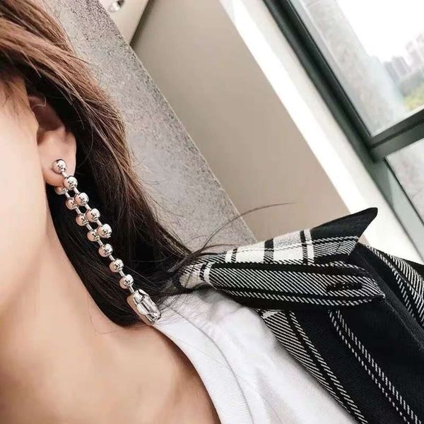 

hbp 2021 new trend asymmetric long chain cool fashion earrings, Silver
