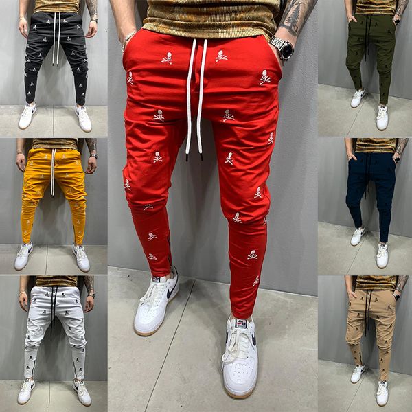 

2021 new men of fitness joggers bodybuilding training cotton casual fashion sports jogging black pants x97u