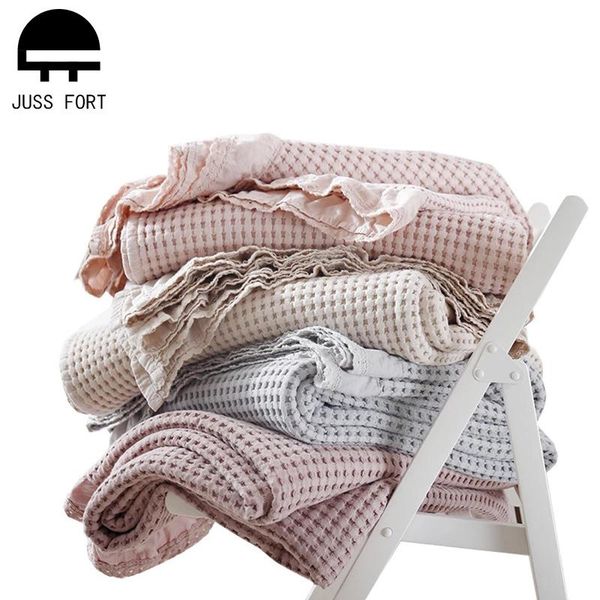 

blankets for travel office single double air condition thin bedding coverlet soft pure cotton waffle lace blanket sofa bed towel
