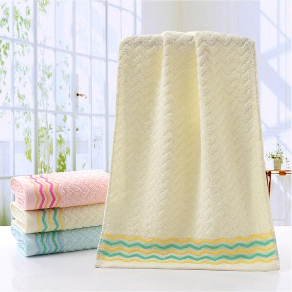 

towel home bathroom soft cotton towels beach bath bathing textile colorful water wave stripe showing