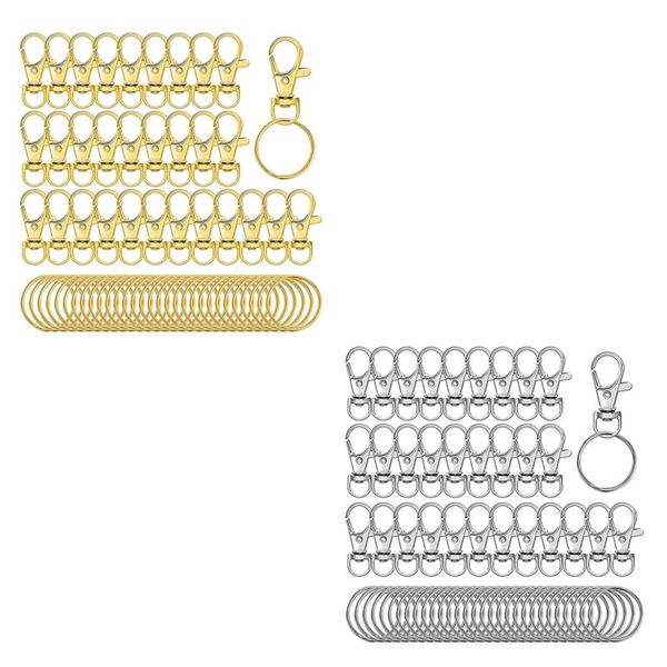 

hooks & rails 60 pieces key ring clip twist locks lanyard snap with split rings