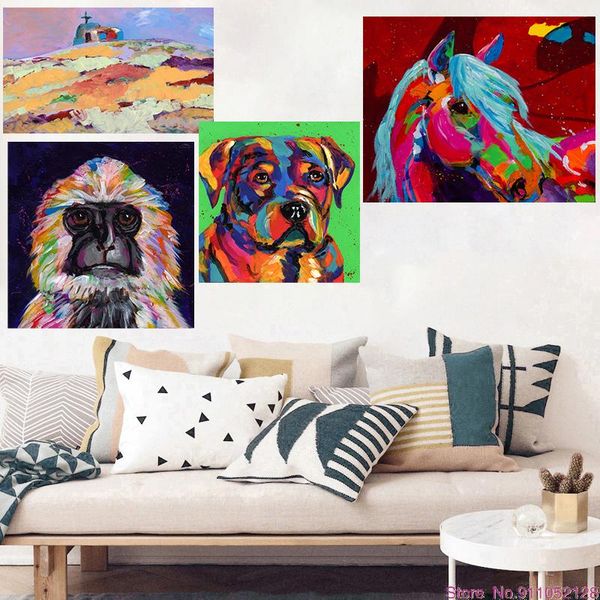 

paintings drawing coloring by numbers decor art animal abstract picture paint set oil painting diy kits canvas frame